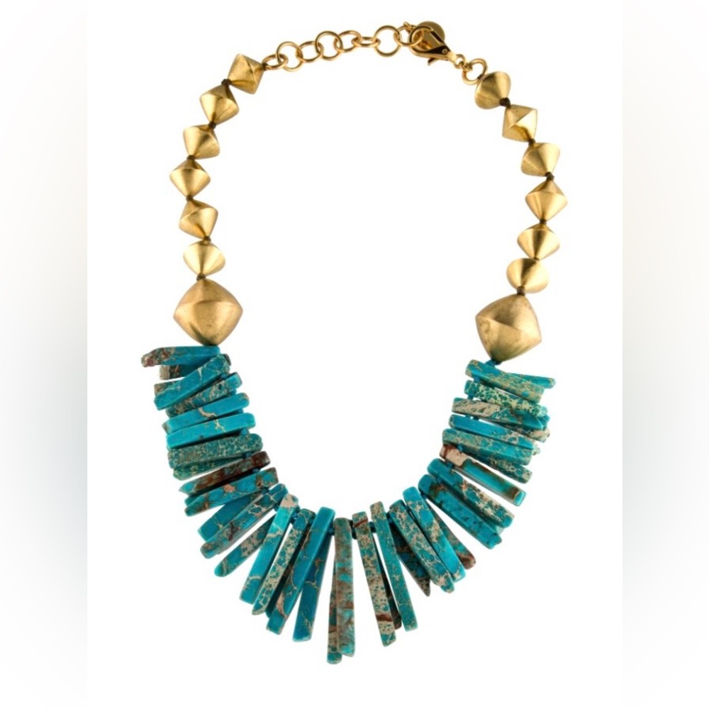 Turquoise Slab Statement Necklace